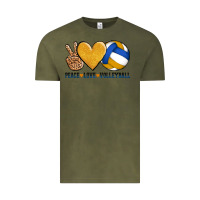 Vintage Olive peace love volleyball Vintage Tee - AdoDesignShop