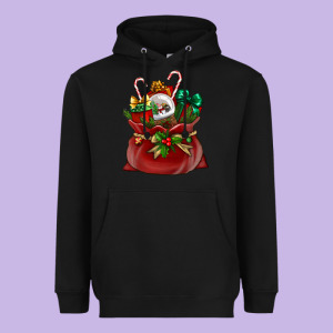 Chrismas Santa Claus Bag Heavyweight Hoodie Designed By Nancycooperartshop