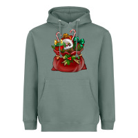 Sage Chrismas Santa claus bag Heavyweight Hoodie - NancyCooperArtShop