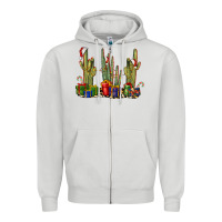 Christmas Cactus Zipper Hoodie | Teevron