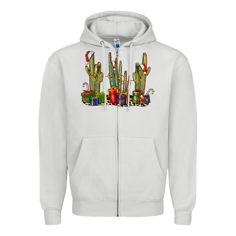 Christmas Cactus Zipper Hoodie by LillyAllenDesigns | Teevron