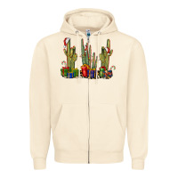 Sandshell Christmas Cactus Zipper Hoodie - LillyAllenDesigns