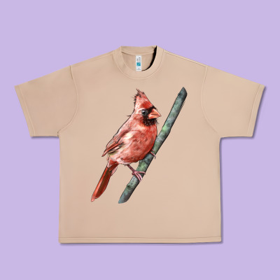 Northern Cardinal Bird Urban Heavy Tee Designed By Lillyallendesigns