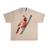 French Oak Northern Cardinal Bird Urban Heavy Tee - LillyAllenDesigns