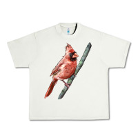 Pistachio Northern Cardinal Bird Urban Heavy Tee - LillyAllenDesigns