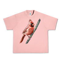 Salmon Northern Cardinal Bird Urban Heavy Tee - LillyAllenDesigns