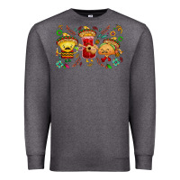 Charcoal Heather Mexican taco nacho and souce Premium Sweatshirt - NancyCooperArtShop