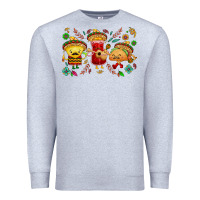 Heather Grey Mexican taco nacho and souce Premium Sweatshirt - NancyCooperArtShop