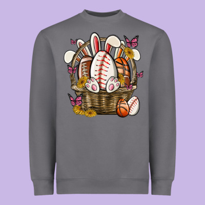 Easter Basket Sports Heavyweight Sweatshirt Designed By Maliassmallbusiness