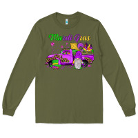 Army Green mardi gras truck gnome Long Sleeve Tee - JahusDesignShop