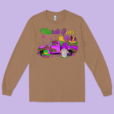Mardi Gras Truck Gnome Long Sleeve Tee Designed By Jahusdesignshop