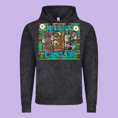 Easter Happy Easter Western Bunnies Daisies Vintage Hoodie Designed By Artiststas