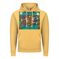 Vintage Mustard easter happy easter western bunnies daisies Vintage Hoodie - Artiststas