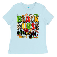 Baby Blue Black Nurse magic juneteenth Ladies Tee - Zillion Design Studio