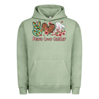 Pigment Oil Green Easter Day Peace love Easter Urban Hoodie - OliviaCreatesArt