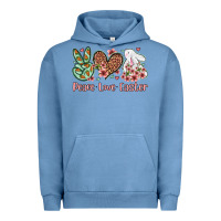 Pigment Pebble Blue Easter Day Peace love Easter Urban Hoodie - OliviaCreatesArt