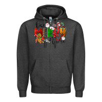 Charcoal Heather One Merry Nurse Zipper Hoodie - LillyAllenDesigns