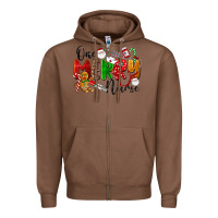 Chestnut One Merry Nurse Zipper Hoodie - LillyAllenDesigns