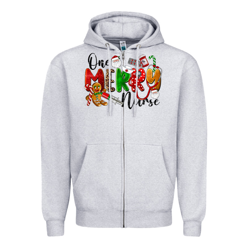 One Merry Nurse Zipper Hoodie by LillyAllenDesigns | Teevron