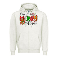 Oatmeal Heather One Merry Nurse Zipper Hoodie - LillyAllenDesigns