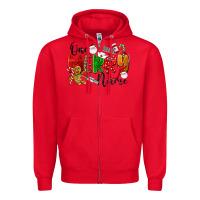 Red One Merry Nurse Zipper Hoodie - LillyAllenDesigns