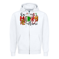 White One Merry Nurse Zipper Hoodie - LillyAllenDesigns