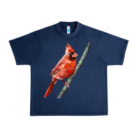 Navy Northern Cardinal Bird Urban Heavy Tee - LillyAllenDesigns