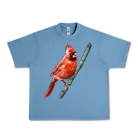 Pebble Blue Northern Cardinal Bird Urban Heavy Tee - LillyAllenDesigns