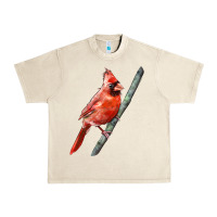 Sandshell Northern Cardinal Bird Urban Heavy Tee - LillyAllenDesigns