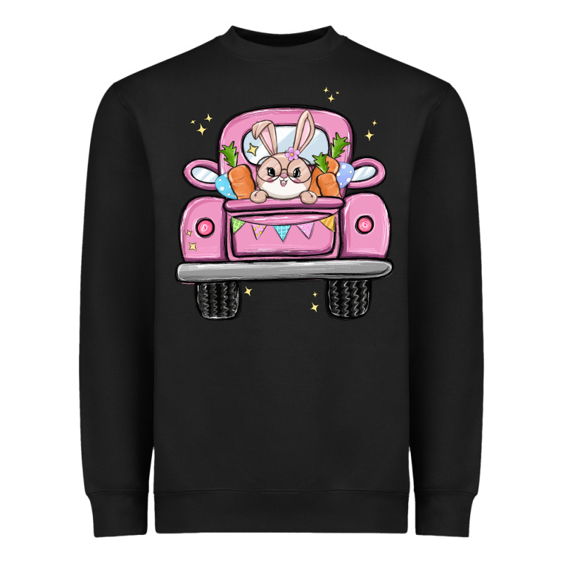 Easter Bunny And Truck Heavyweight Sweatshirt by MaliasSmallBusiness | Teevron
