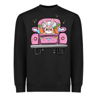 Black easter bunny and truck Heavyweight Sweatshirt - MaliasSmallBusiness