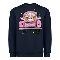 Navy easter bunny and truck Heavyweight Sweatshirt - MaliasSmallBusiness