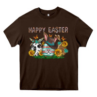 Chocolate Brown Western Happy Easter Heavy Core Tee - Neo Western