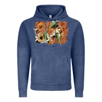 Horseshoe Cowhide Cactus Background Vintage Hoodie | Teevron