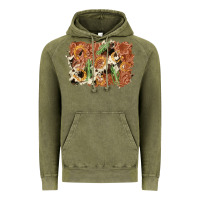 Vintage Olive horseshoe cowhide cactus background Vintage Hoodie - AdoDesignShop