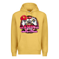 Antique Gold Gaming is my valentine Premium Hoodie - HowdyJamesFarm