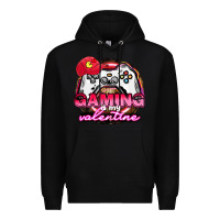 Black Gaming is my valentine Premium Hoodie - HowdyJamesFarm