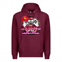 Burgundy Gaming is my valentine Premium Hoodie - HowdyJamesFarm