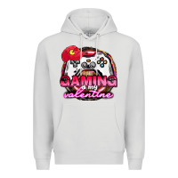 Dove Grey Gaming is my valentine Premium Hoodie - HowdyJamesFarm