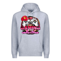 Heather Grey Gaming is my valentine Premium Hoodie - HowdyJamesFarm