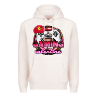 Pale Pink Gaming is my valentine Premium Hoodie - HowdyJamesFarm