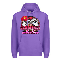 Purple Gaming is my valentine Premium Hoodie - HowdyJamesFarm