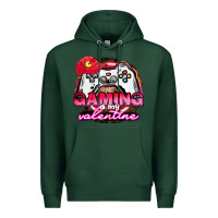 Sports Green Gaming is my valentine Premium Hoodie - HowdyJamesFarm