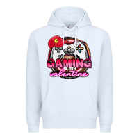 White Gaming is my valentine Premium Hoodie - HowdyJamesFarm