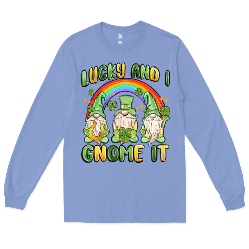 Lucky And I Gnome It Long Sleeve Tee by MaliasSmallBusiness | Teevron