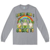 Heather Grey lucky and i gnome it Long Sleeve Tee - MaliasSmallBusiness