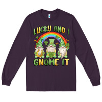 Plum lucky and i gnome it Long Sleeve Tee - MaliasSmallBusiness