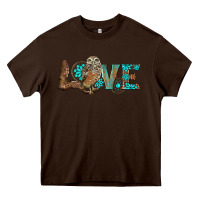 Chocolate Brown owl love Heavy Core Tee - BarkalooDesign