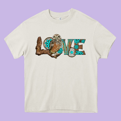 Owl Love Heavy Core Tee Designed By Barkaloodesign