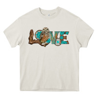 Cream owl love Heavy Core Tee - BarkalooDesign